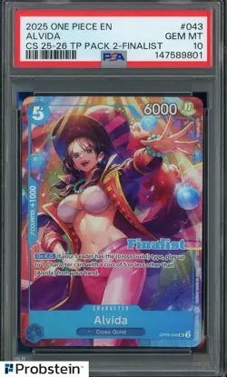 2025 One Piece En Championship 25-26 TP Pack 2 Finalist #043 Alvida PSA 10 - Image 1