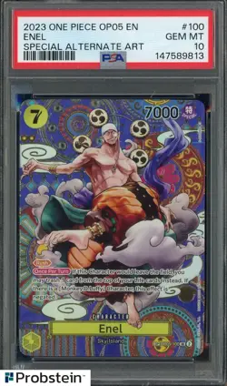2023 One Piece OP05 #100 Enel Special Alternate Art PSA 10 GEM MINT - Image 1