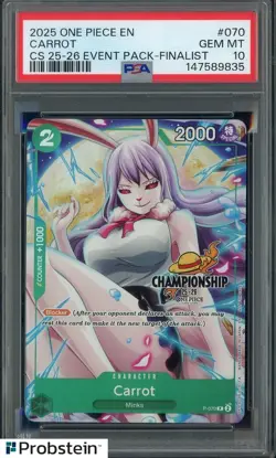 2025 One Piece En Championship 25-26 Event Pack Finalist #070 Carrot PSA 10 - Image 1