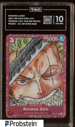 2023 One Piece Premium Collection FILM RED #ST01-013 Roronoa Zoro TAG 10 - Image 1