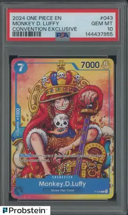 Auction #2 2024 One Piece EN Convention Exclusive #043 Monkey D Luffy PSA 10 - Image 1
