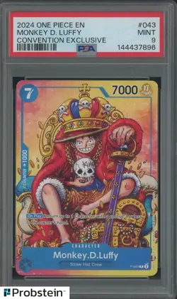 Auction #4 2024 One Piece EN Convention Exclusive #043 Monkey D Luffy PSA 9 - Image 1