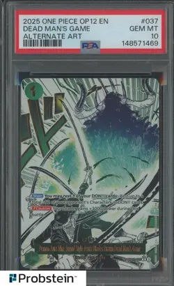 2025 One Piece OP12 EN #037 Dead Man's Game PSA 10 GEM MINT - Image 1