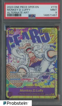 2023 One Piece OP05 EN #119 Monkey.D.Luffy Alternate Art PSA 9 MINT - Image 1