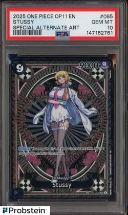 #1 2025 One Piece OP11 EN Special Alternate Art #085 Stussy PSA 10 GEM MINT - Image 1