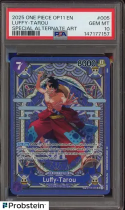#2 2025 One Piece OP11 EN Special Alternate Art #005 Luffy-Tarou PSA 10 - Image 1
