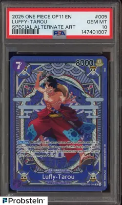 #3 2025 One Piece OP11 EN Special Alternate Art #005 Luffy-Tarou PSA 10 - Image 1