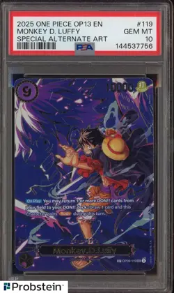 #1 2025 One Piece OP13 EN Special Alternate Art #119 Monkey D Luffy PSA 10 - Image 1
