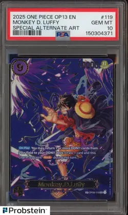 #2 2025 One Piece OP13 EN Special Alternate Art #119 Monkey D Luffy PSA 10 - Image 1