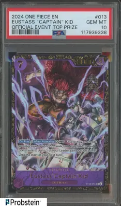 2024 One Piece EN Official Event Top Prize #013 Eustass Captain Kid PSA 10 - Image 1