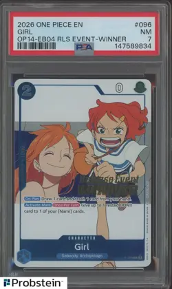 2026 One Piece En OP14-EB04 RLS Event Winner #096 Girl PSA 10 GEM MINT - Image 1