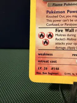 Pokemon TCG Rocket’s Moltres Holo Rare Card 12/132 Gym Heroes Unlimited - Image 3