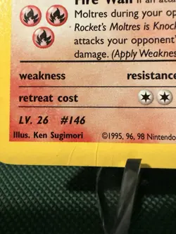 Pokemon TCG Rocket’s Moltres Holo Rare Card 12/132 Gym Heroes Unlimited - Image 4