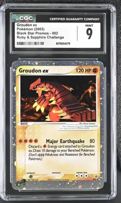 CGC 9 MINT Groudon ex 2003 Black Star Promos 002 Holo Pokemon Card - Image 1