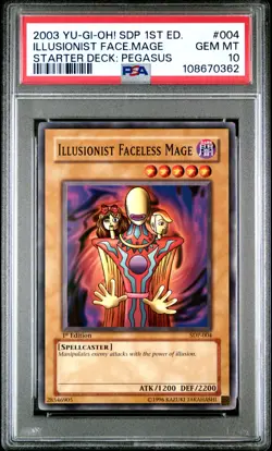 Illusionist Faceless Mage Yugioh 2003 SDP-004 Common 1st Edition PSA 10 - Image 1