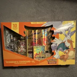 Pokemon Reshiram & Charizard-GX Premium Box 10 Booster Packs Promo Cards - Image 1