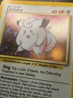 Pokemon Clefairy Base Set Holo Rare Card 5/102 40 HP English 1999 - Image 3
