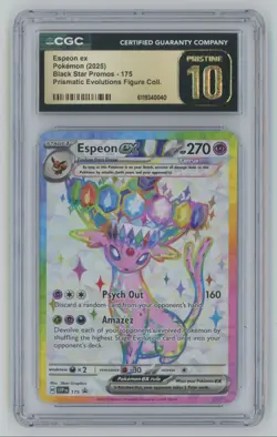 2025 Pokemon Prismatic Evolutions Figure Coll. Espeon ex PRISTINE CGC 10 #175 - Image 1