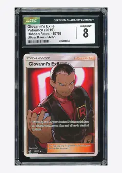 Pokemon CGC 8 Giovanni's Exile Ultra Rare 2019 67/68 Hidden Fates English - Image 1