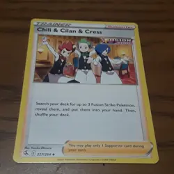Pokemon TCG Sword And Shield Fusion Strike Chili Cilan Cress Supporter 227/264 - Image 1