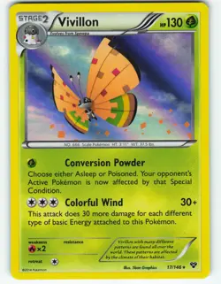 Vivillon - Holo - 17/146 XY - Pokemon TCG - 2014 - Image 1