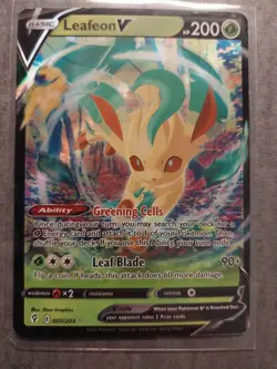 LEAFEON V 007/203 HOLO RARE V EVOLVING SKIES POKEMON NM - Image 2
