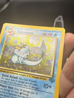 Pokemon Vaporeon Holo Rare Card Jungle 12/64 80 HP Unlimited 1999 - Image 2