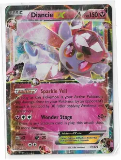 Diancie Ex 72/124 Fates Collide XY Holo Rare Pokemon TCG NM - Image 1
