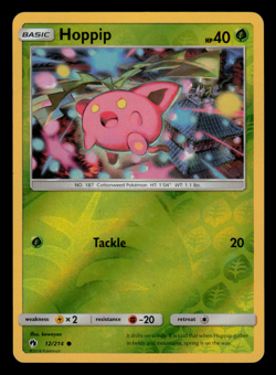 NM/EXC - Pokemon Hoppip 12/214 Lost Thunder Reverse Holo Common - Image 1