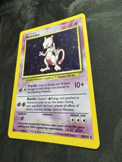 Pokemon Mewtwo TCG Base Set Holo Unlimited Rare Card 10/102 NM/LP Condition - Image 3