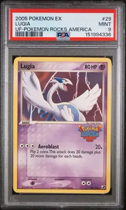 2005 POKEMON EX UNSEEN FORCES POKEMON ROCKS AMERICA #29 LUGIA PSA 9 - Image 1