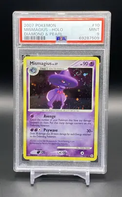 2007 Pokemon Diamond & Pearl Mismagius Holo #10 PSA 9 SWIRL - Image 1