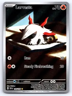 Larvesta 196/191 Illustration Rare Surging Sparks Pokemon Near Mint - Image 1