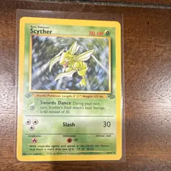 Pokemon Scyther Jungle 26/64 Rare 1st Edition moderately played - Image 1