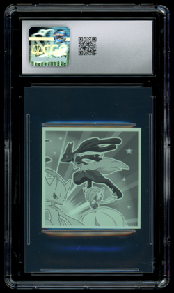 CGC 10 GEM MINT Pokemon Japanese Mega Lucario Lotte Wafer Holo Sticker - Image 2
