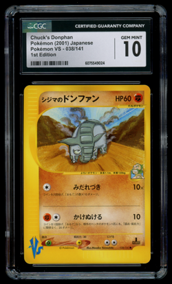 CGC 10 GEM MINT Pokemon Japanese Chuck's Donphan 038/141 VS 1st Edition - Image 1
