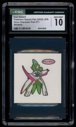 CGC 10 GEM MINT Pokemon Japanese Iron Valiant Daiichi Pan Deco Character Sticker - Image 1