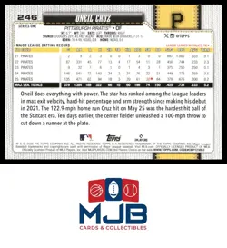 2026 Topps Oneil Cruz Pink Diamante Foil #246 Pittsburgh Pirates - Image 2