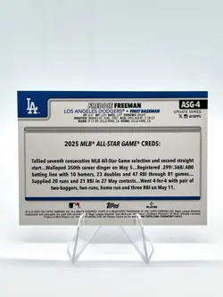 Freddie Freeman 2025 Topps Update All Star Game Rainbow Foil #ASG-4 Dodgers - Image 2