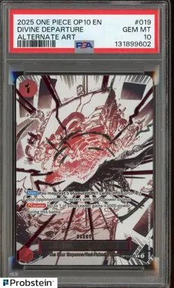 2025 One Piece OP10 EN Alternate Art #019 Divine Departure PSA 10 GEM MINT - Image 1