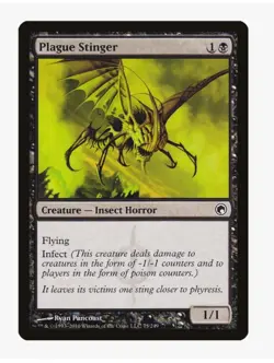 Plague Stinger #75 Scars of Mirrodin (SOM) Magic Card In Protective Sleeve NM - Image 1