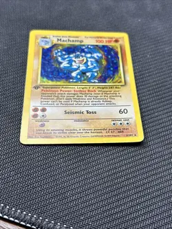 🥊 Machamp 1st Edition Holo Base Set 8/102 MP - WOTC RARE Vintage Pokemon Card - Image 4