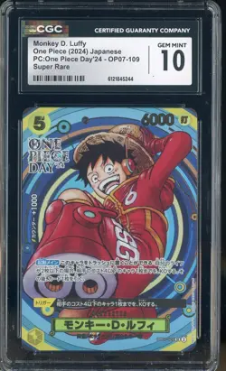 2024 Pokemon JPN One Piece Day'24 OP07-109 Monkey D. Luffy CGC 10 GEM MINT - Image 1