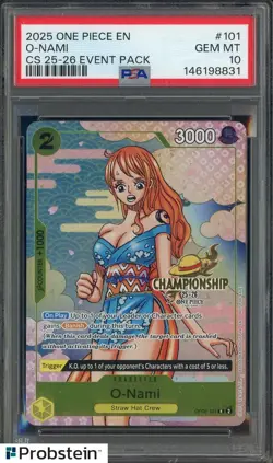2025 One Piece Promos #OP06101 O-Nami Championships 25-26 Event Pack PSA 10 - Image 1
