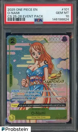 2025 One Piece Promos #OP06101 O-Nami Championships 25-26 Event Pack PSA 10 - Image 1