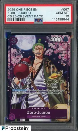 2024 One Piece Emperors In The New World OP05067 Zoro Juurou SP PSA 10 - Image 1