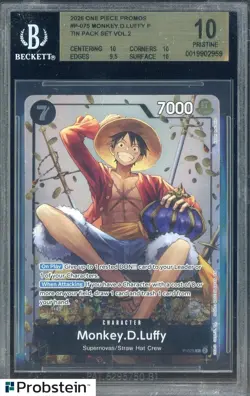 2026 One Piece Promos #P-075 Monkey D. Luffy P Tin Pack Set V.2 BGS 10 PRISTINE - Image 1