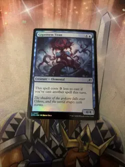 FOIL U 0057 Gigastorm Titan Elemental Uncommon Edge of Eternities MTG Card - Image 1