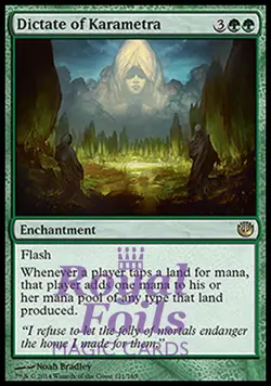 Dictate of Karametra 1x FOIL JOU MTG Journey Into Nyx Rare MINT green - Image 1