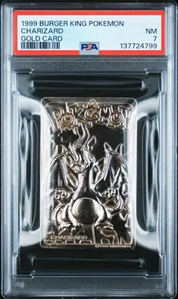 Charizard Pokemon Card Burger King 23K Gold Plated Promo Nintendo WOTC PSA 7 - Image 1